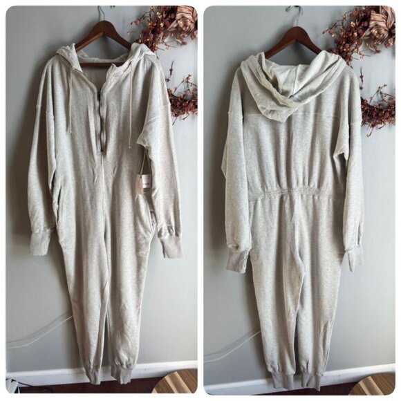 FP Movement X Hatch SMALL Maternity Warm Up Jumpsuit Heather Grey - Picture 9 of 14